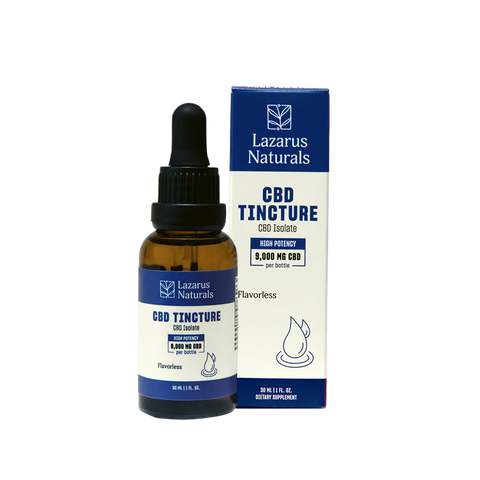 Flavorless High Potency CBD Isolate Tincture - 9000mg - Bottle and Box - 30ml