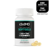 cbdMD - CBD Full Spectrum Oil Softgel Capsules - 3000mg - 30ct - NEW