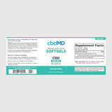 cbdMD - CBD Oil Softgel Capsules - 3000mg - 30ct - Label
