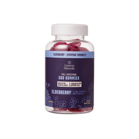 Lazarus Naturals CBD Immunity Gummies - Full Spectrum - Elderberry - 40ct