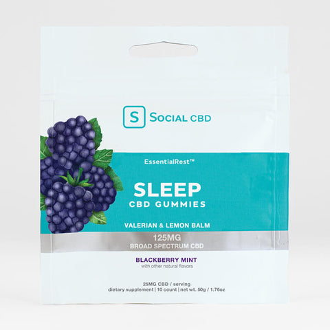 Social CBD Sleep BS Gummies Blackberry Mint - 10ct